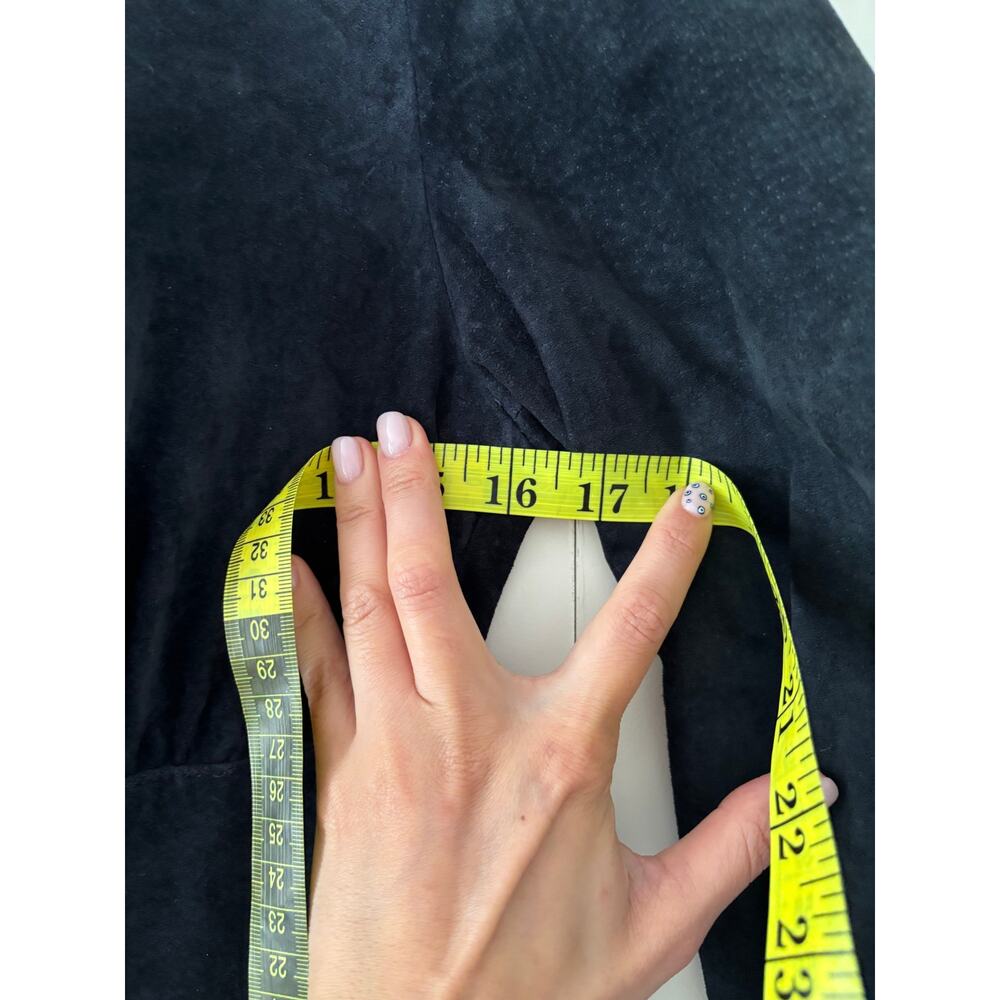Danier Black Genuine Suede Leather Midi Dress Women’s Small Long Sleeve Zip - Picture 7 of 11